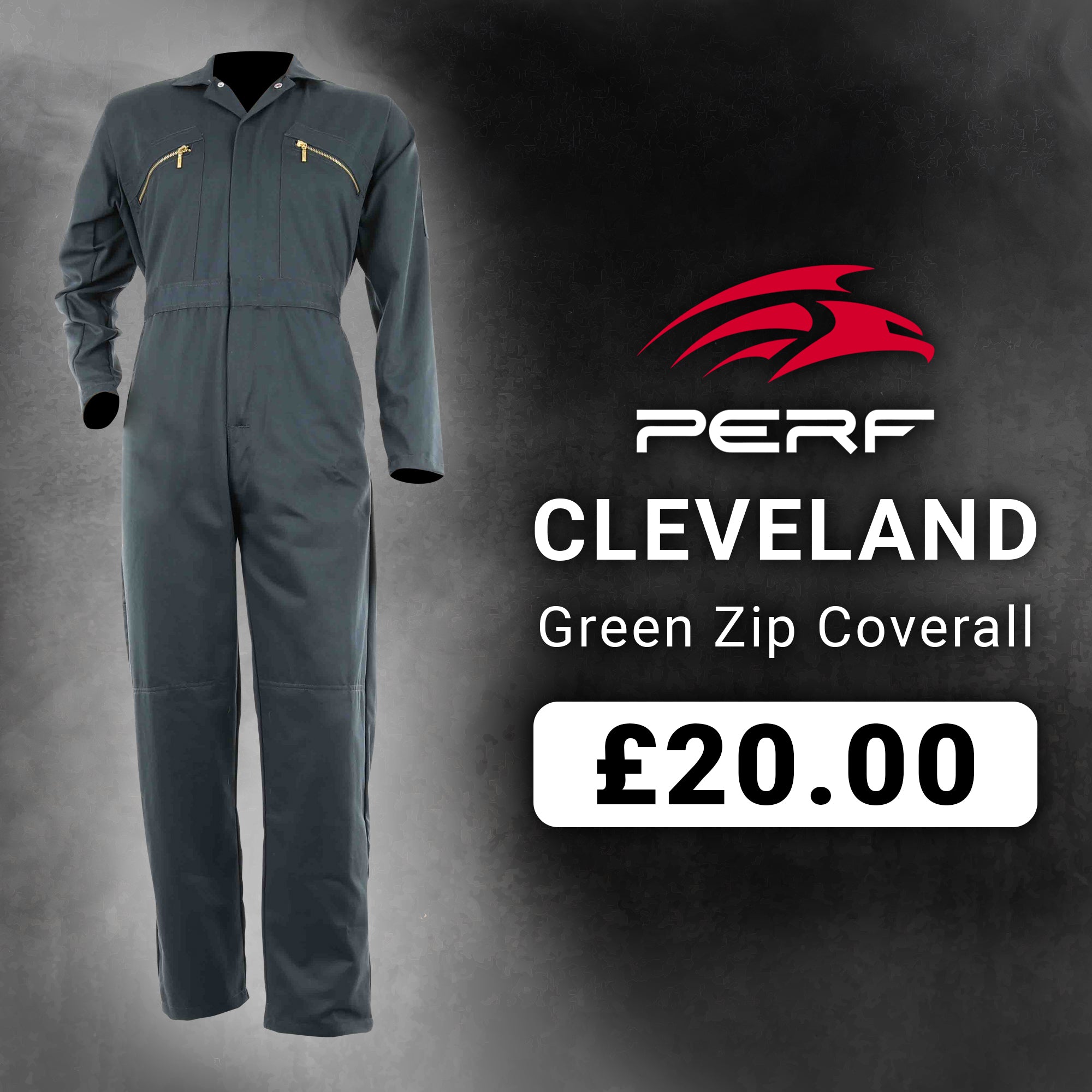 Perf - Cleveland - Zip Work Coveralls - Green
