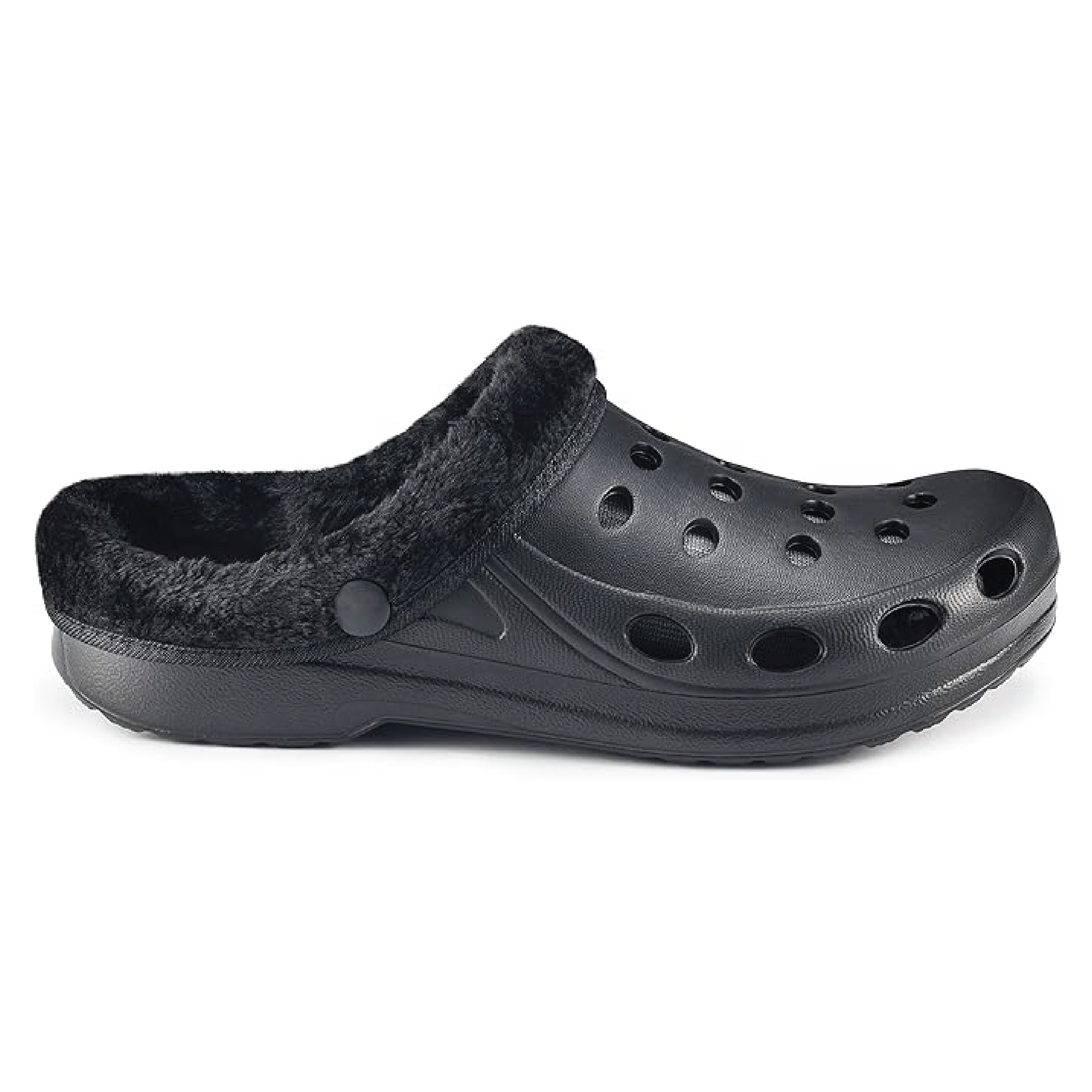 Estro - A01 - Waterproof Thermal Fur Lined Women's Low Garden Clogs - Black