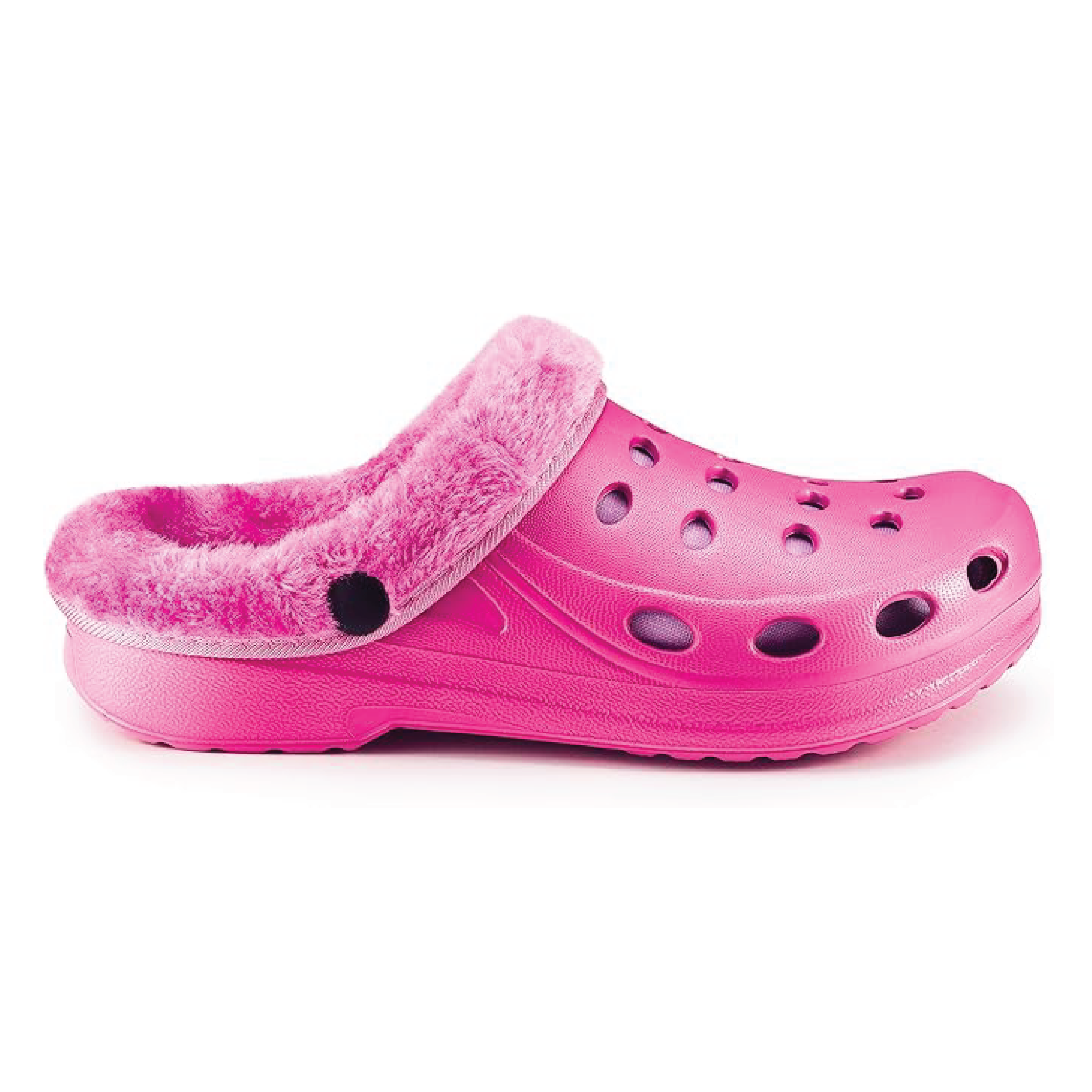 Estro - A01 - Waterproof Thermal Fur Lined Womens Low Garden Clogs - Pink