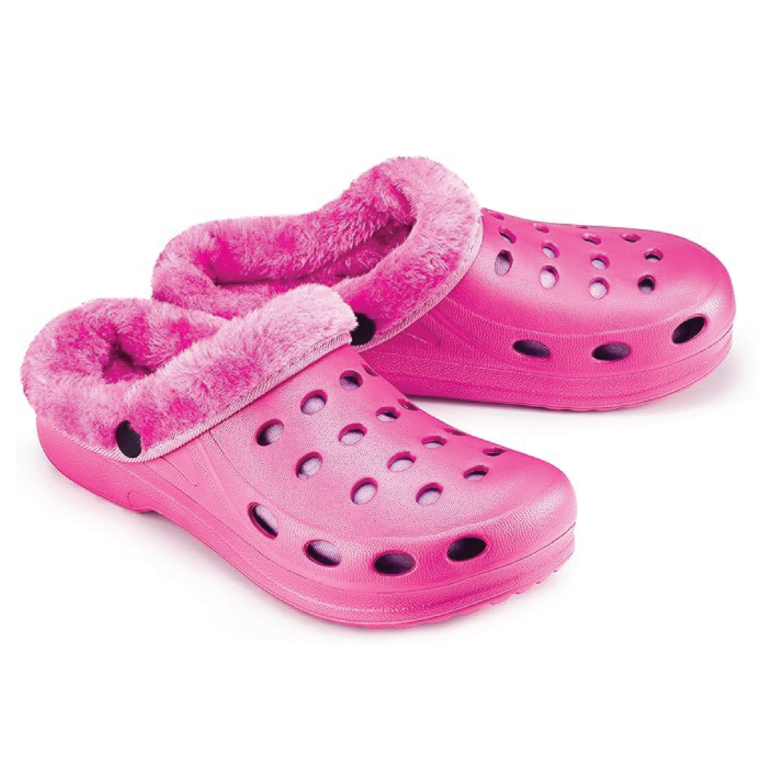 Estro - A01 - Waterproof Thermal Fur Lined Womens Low Garden Clogs - Pink