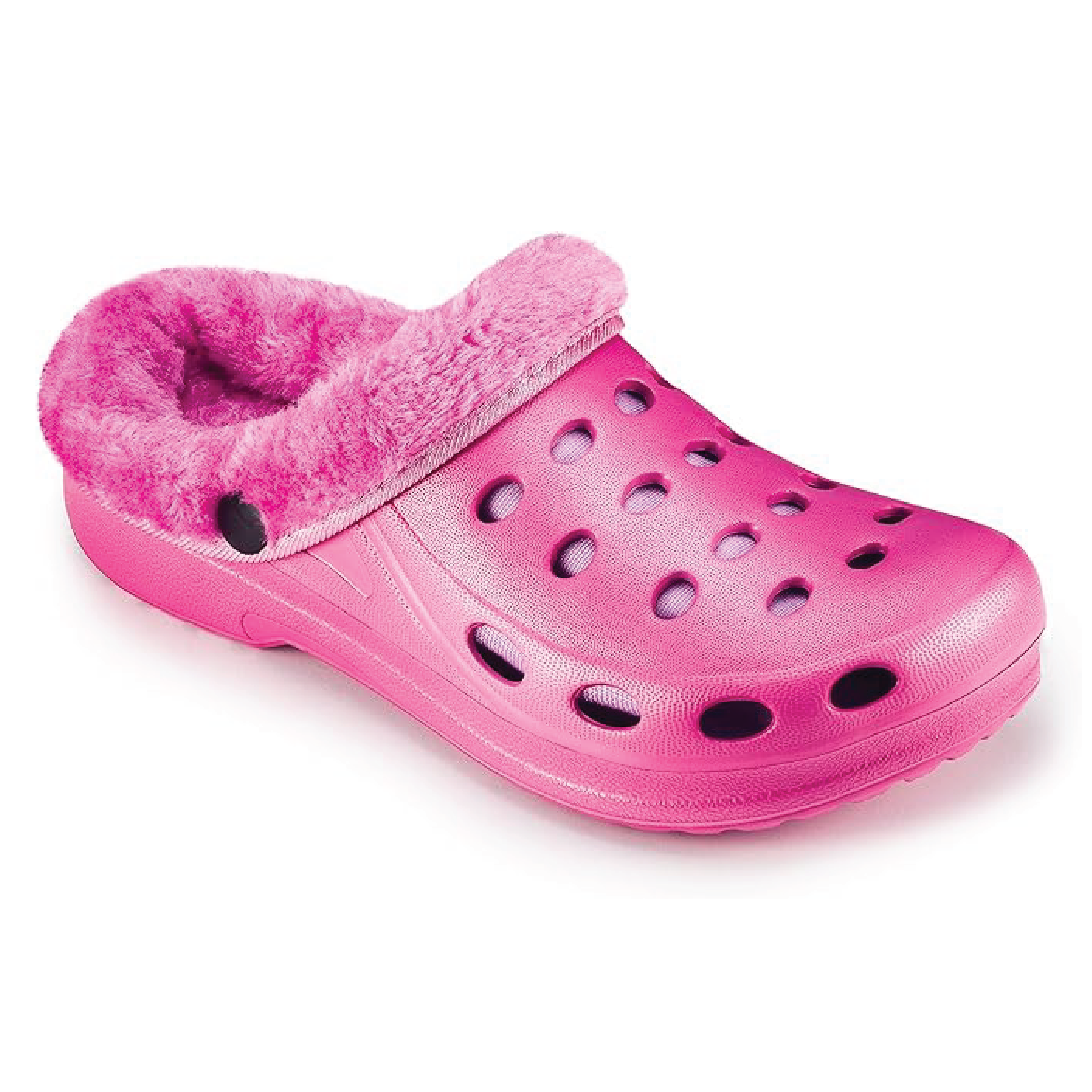 Estro - A01 - Waterproof Thermal Fur Lined Womens Low Garden Clogs - Pink