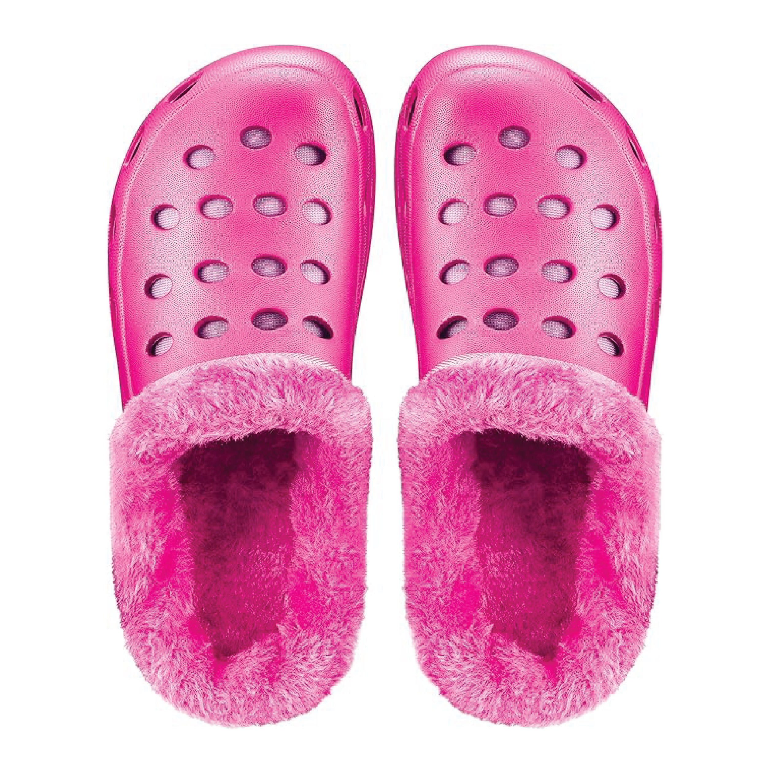 Estro - A01 - Waterproof Thermal Fur Lined Womens Low Garden Clogs - Pink