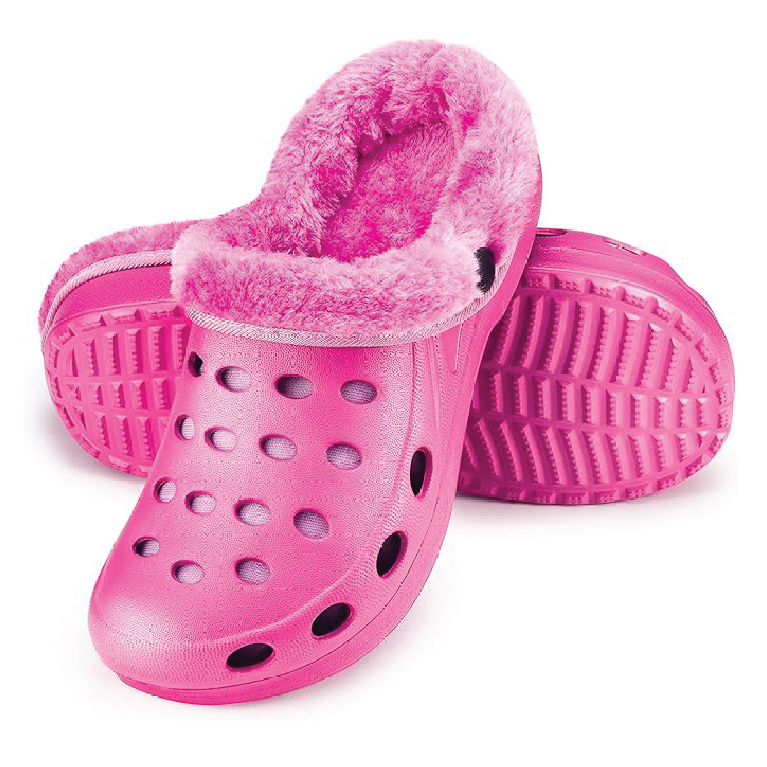 Estro - A01 - Waterproof Thermal Fur Lined Womens Low Garden Clogs - Pink