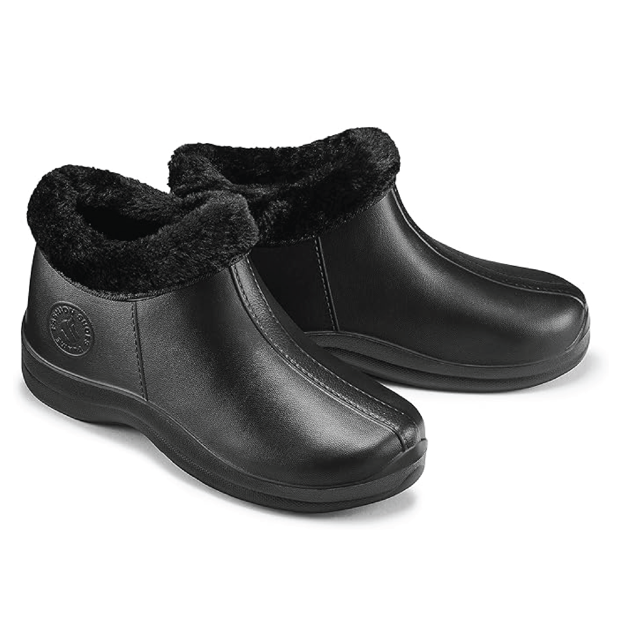 Estro - A16 - Waterproof Thermal Fur Lined Womens Mid Garden Clogs - Black