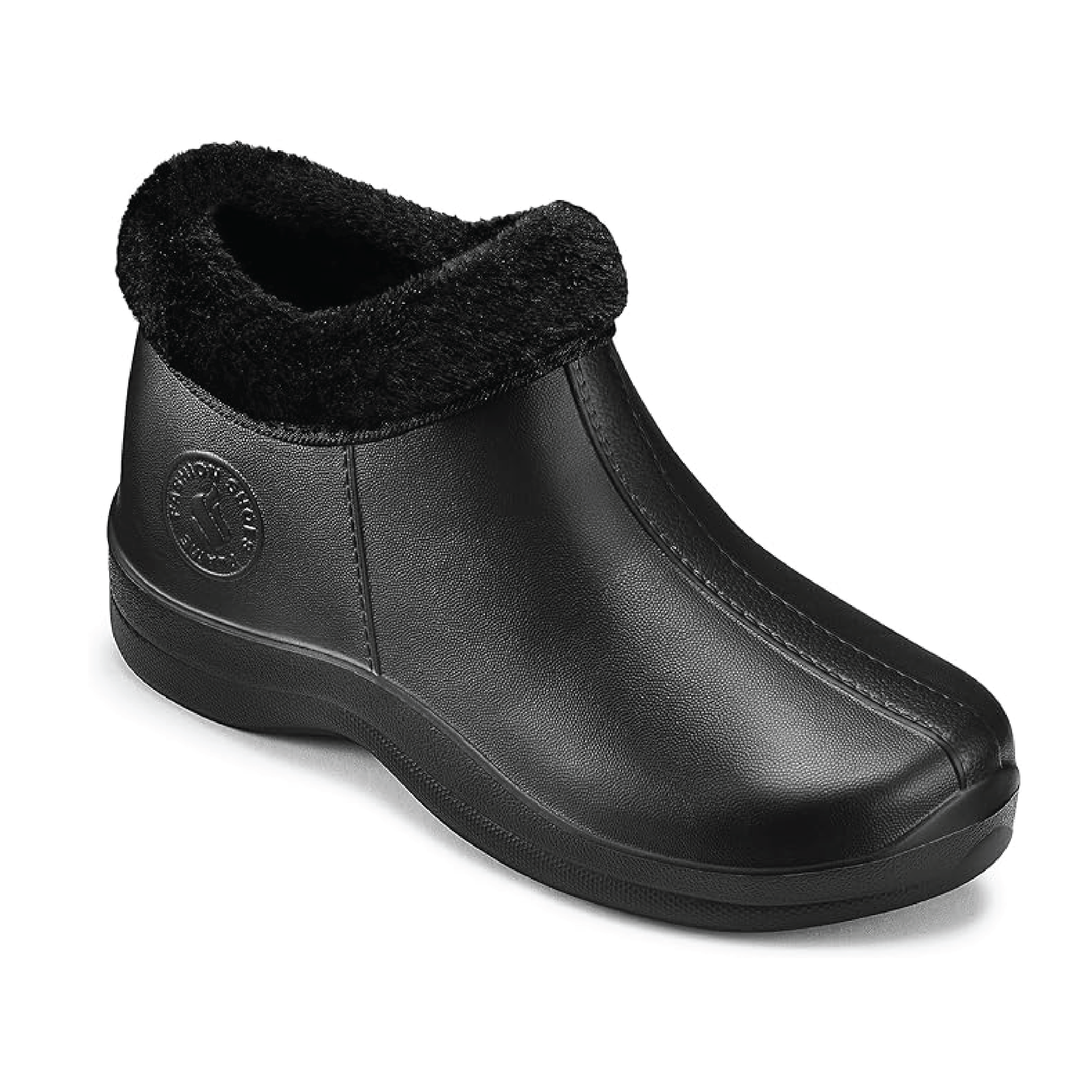 Estro - A16 - Waterproof Thermal Fur Lined Womens Mid Garden Clogs - Black