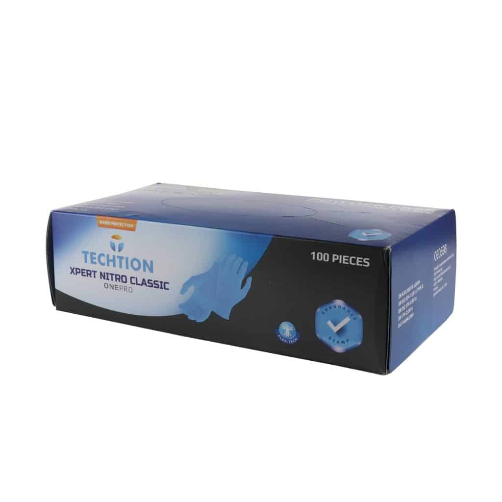 Techtion - G92 - Heavy Duty Powder Free Nitrile Disposable Gloves - Blue (Expired)