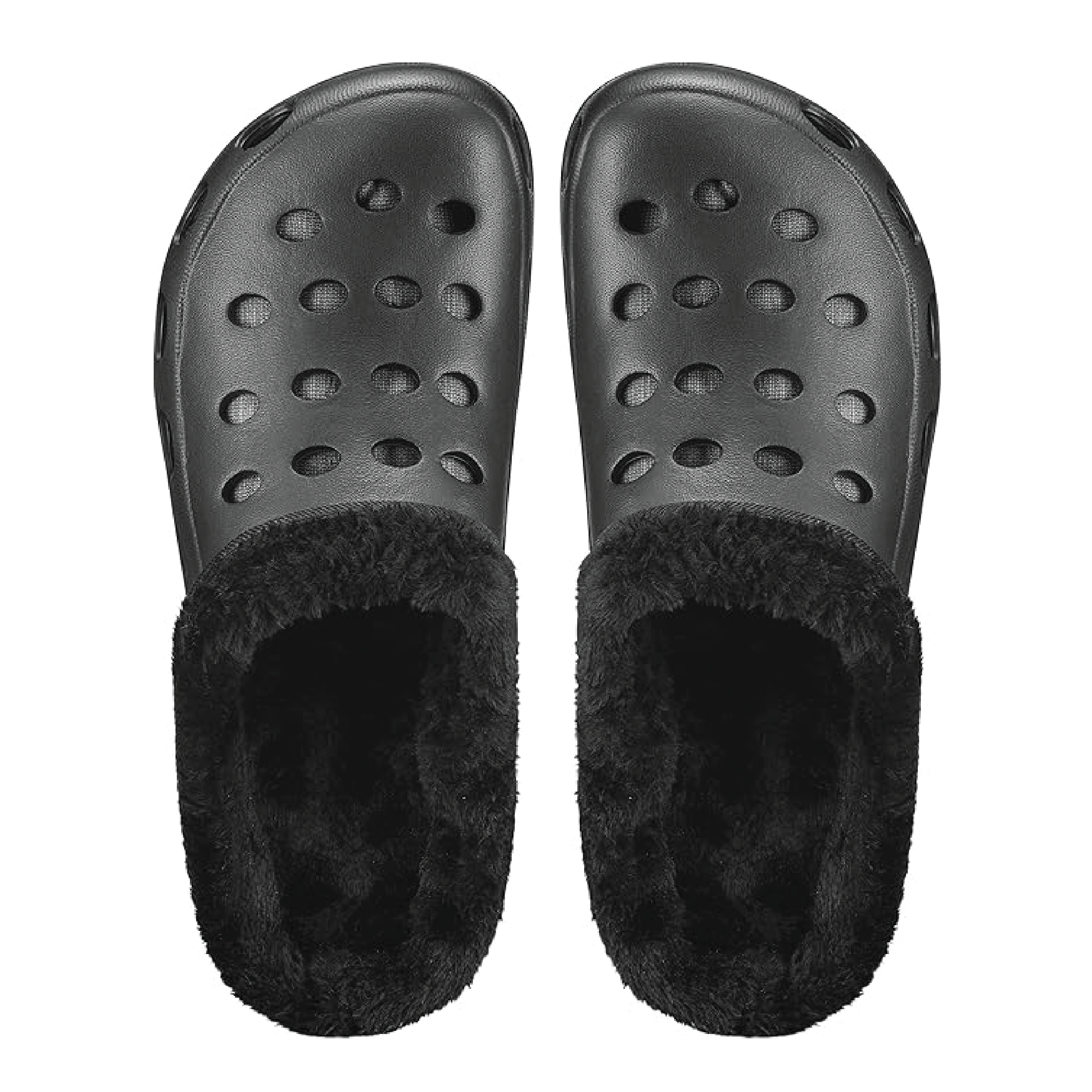 Estro - A01 - Waterproof Thermal Fur Lined Women's Low Garden Clogs - Black