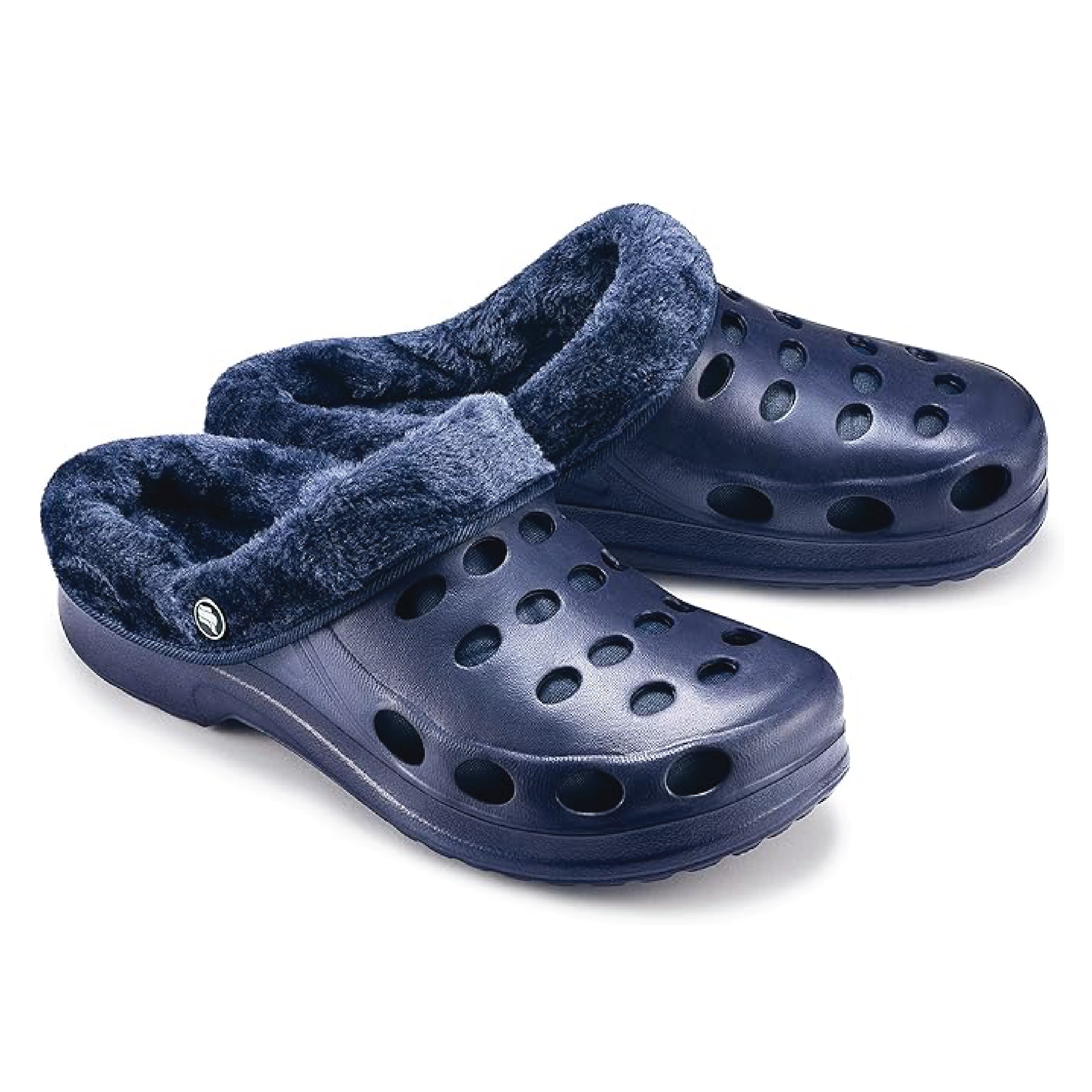Estro - A01 - Waterproof Thermal Fur Lined Womens Low Garden Clogs - Navy
