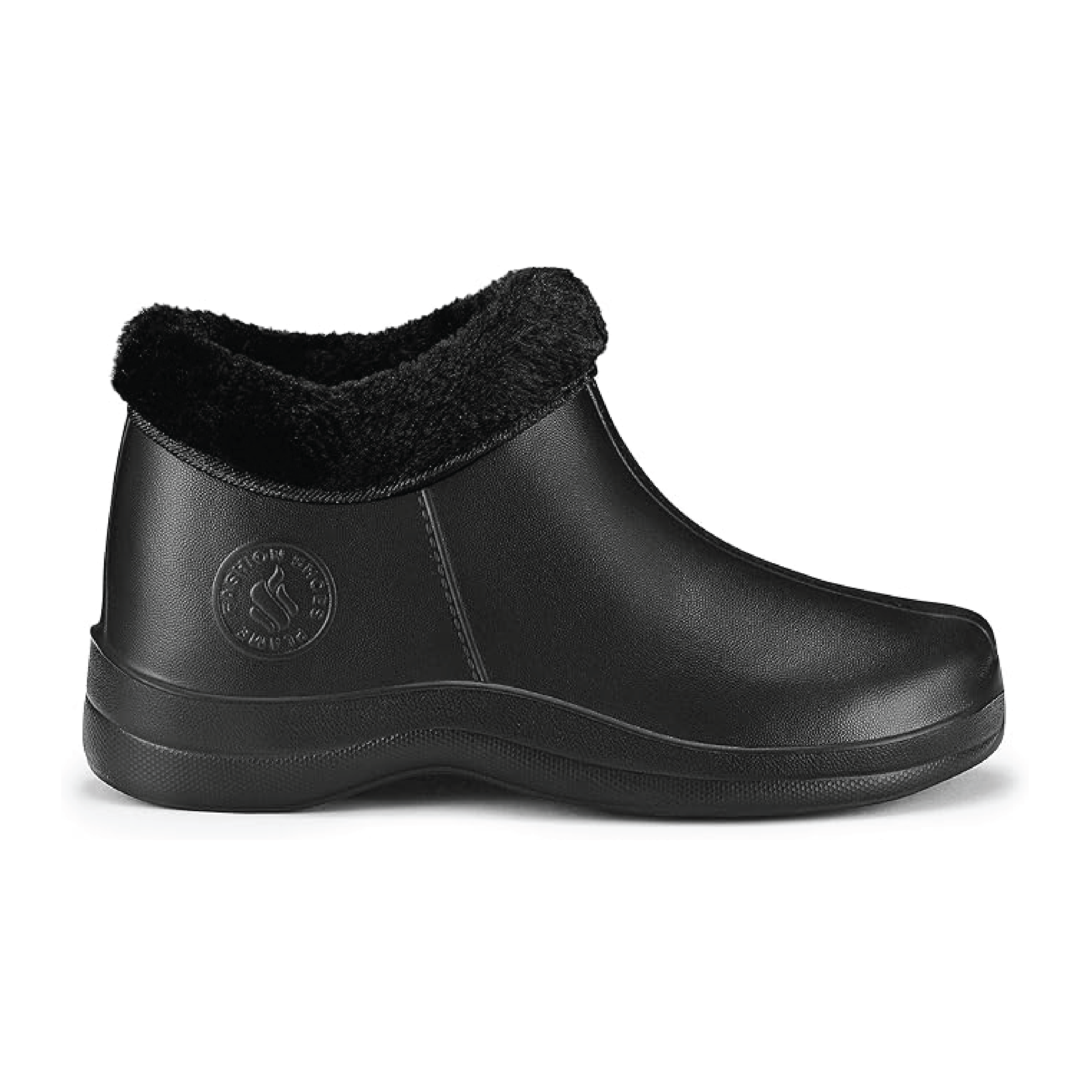 Estro - A16 - Waterproof Thermal Fur Lined Womens Mid Garden Clogs - Black