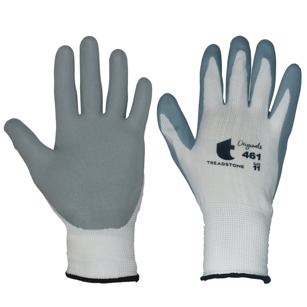 ONL-461 - Polyester Nitrile Foam Palm Gloves - Grey/White