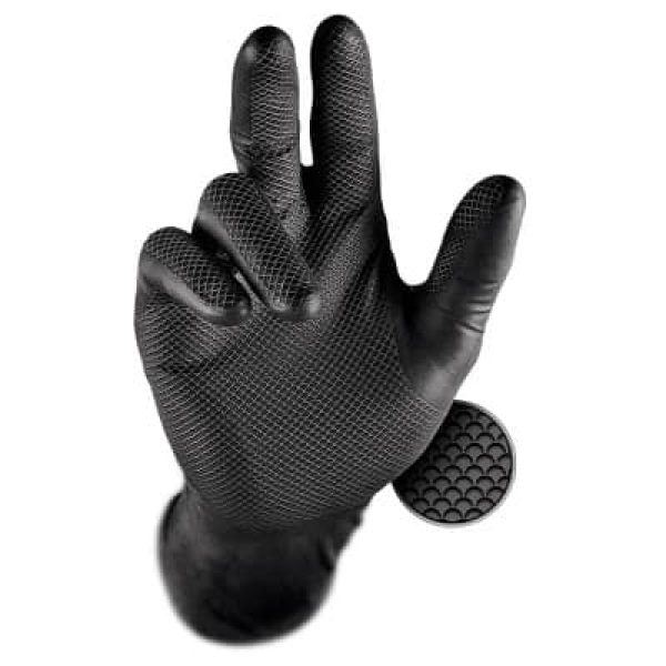 Grippaz - Ultimate Non-Slip Nitrile Disposable Gloves - Black