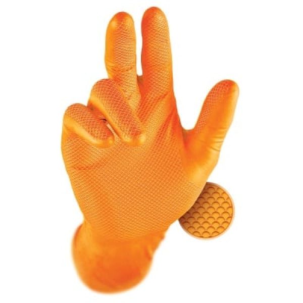 Grippaz - Ultimate Non-Slip Nitrile Disposable Gloves - Orange