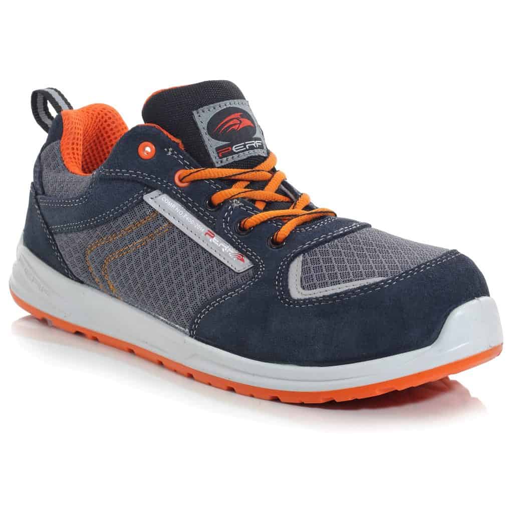 Perf - Tiger - Lightweight Non-Metal Suede Safety Trainers - Blue/White